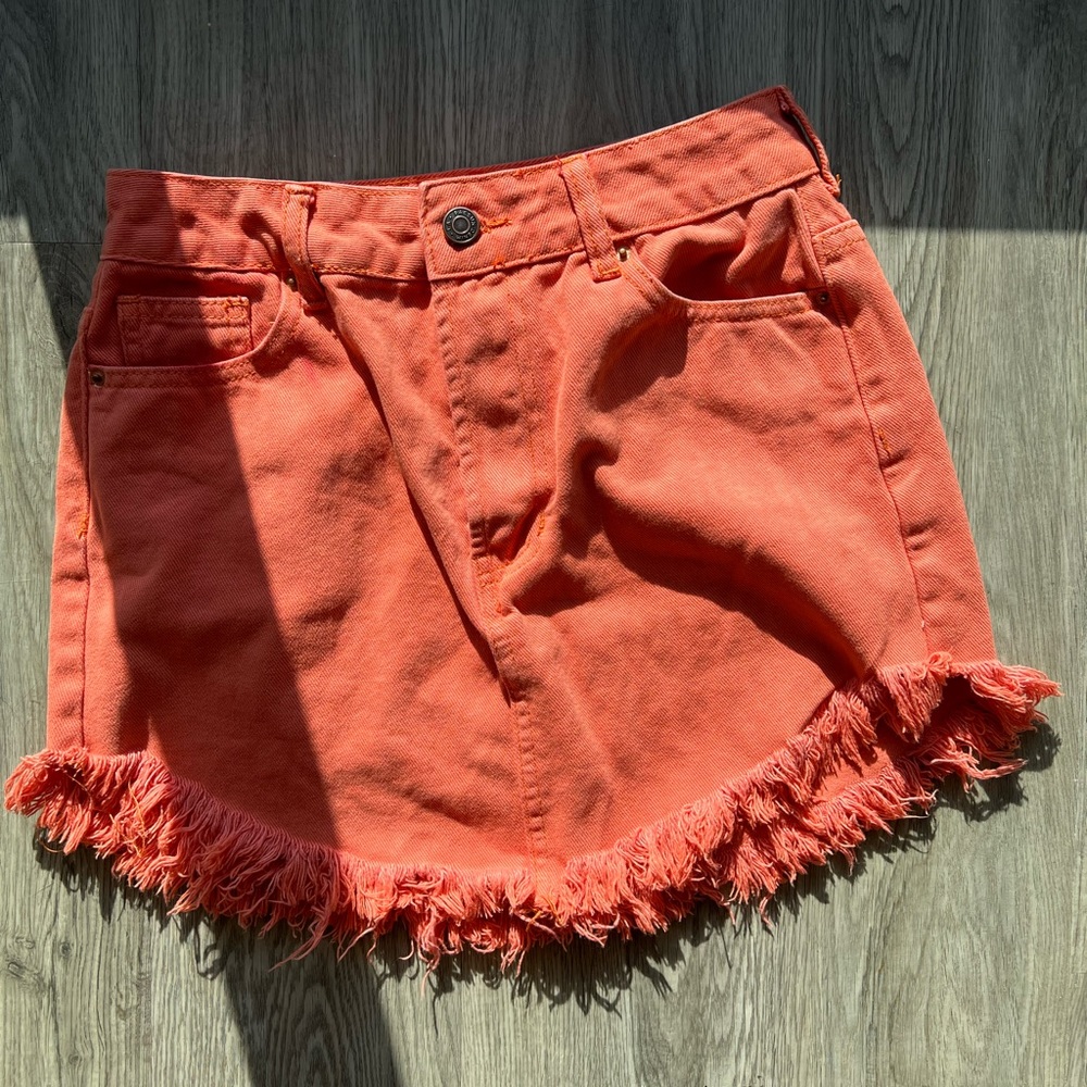 PacSun High Rise Orange Mini Skirt